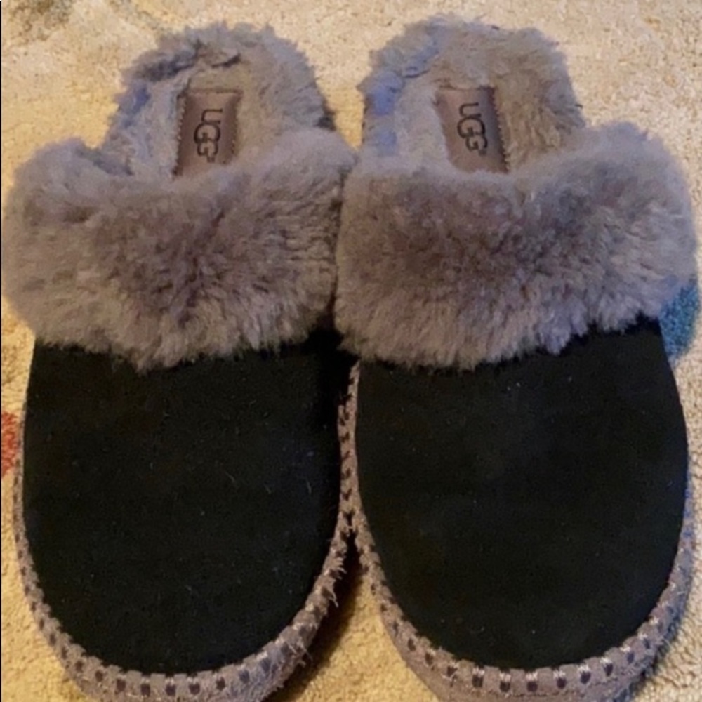 UGG Grey and Black Slippers